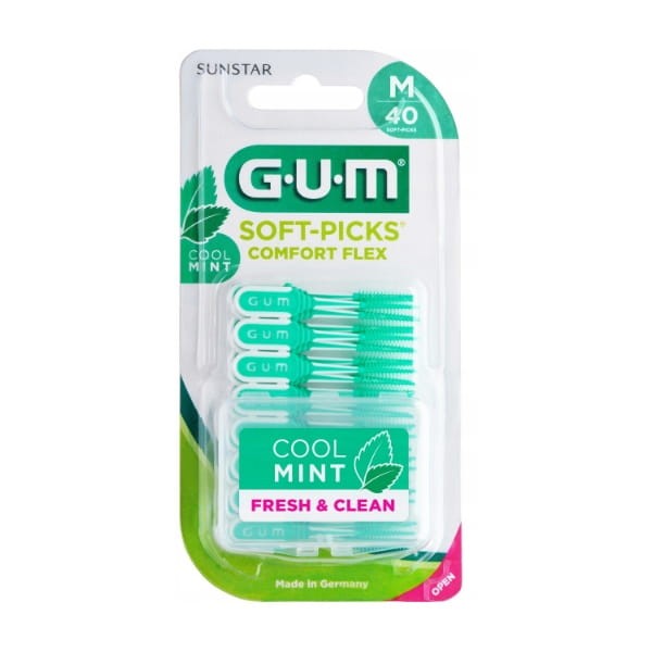 GUM Soft Picks Comfort Flex MINT M - elastyczne wykałaczki o smaku miętowym 40 szt.