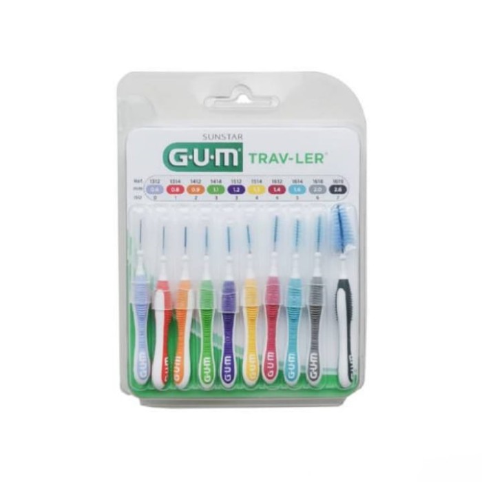 GUM TRAV-LER MIX - szczoteczki międzyzębowe w różnych rozmiarach 10szt.
