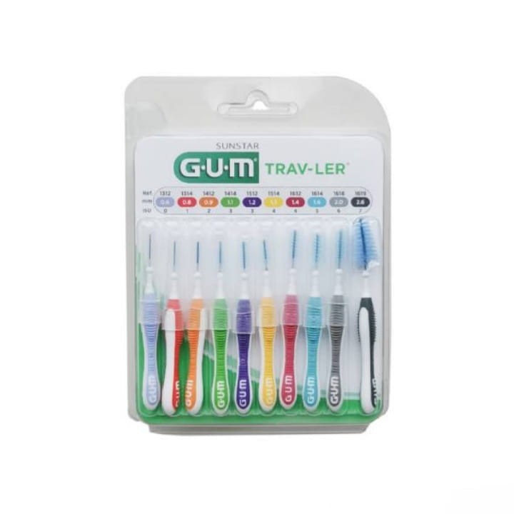 GUM TRAV-LER MIX - szczoteczki międzyzębowe w różnych rozmiarach 10szt.