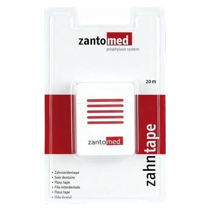 ZANTOMED ZAHNTAPE - niewoskowana taśma dentystyczna nasączona chlorheksydyną 20m