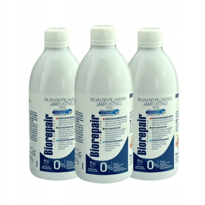 3x  BIOREPAIR - płyn do płukania remineralizujący szkliwo 500ml