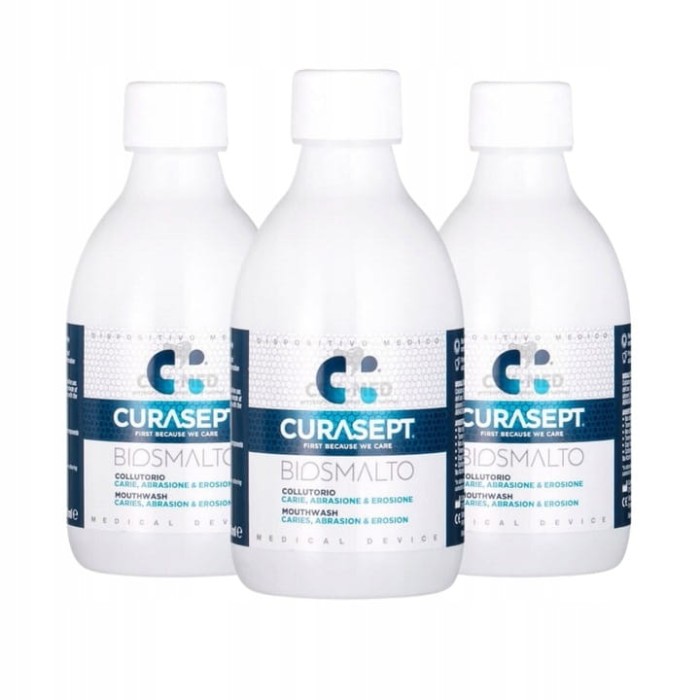 3x CURASEPT BIOSMALTO PROTECTION - płyn remineralizujący do płukania 300ml