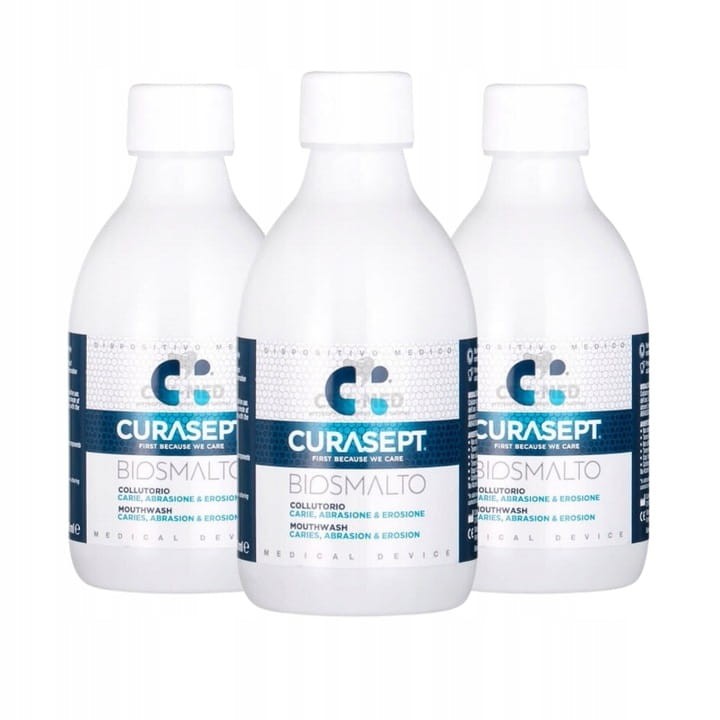3x CURASEPT BIOSMALTO PROTECTION - płyn remineralizujący do płukania 300m