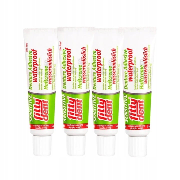 4x FITTYDENT SENSITIVE - klej do protez z aloesem 40ml