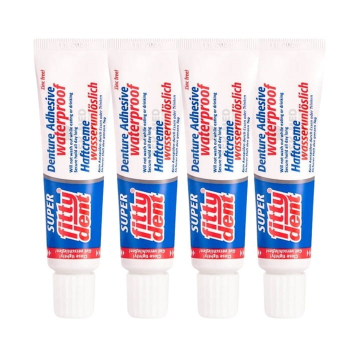 4x FITTYDENT SUPER - super mocny klej do protez zębowych 40ml