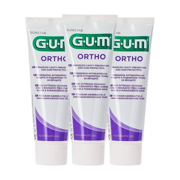 3x GUM ORTHO - pasta do zębów, ortodontyczna 75ml