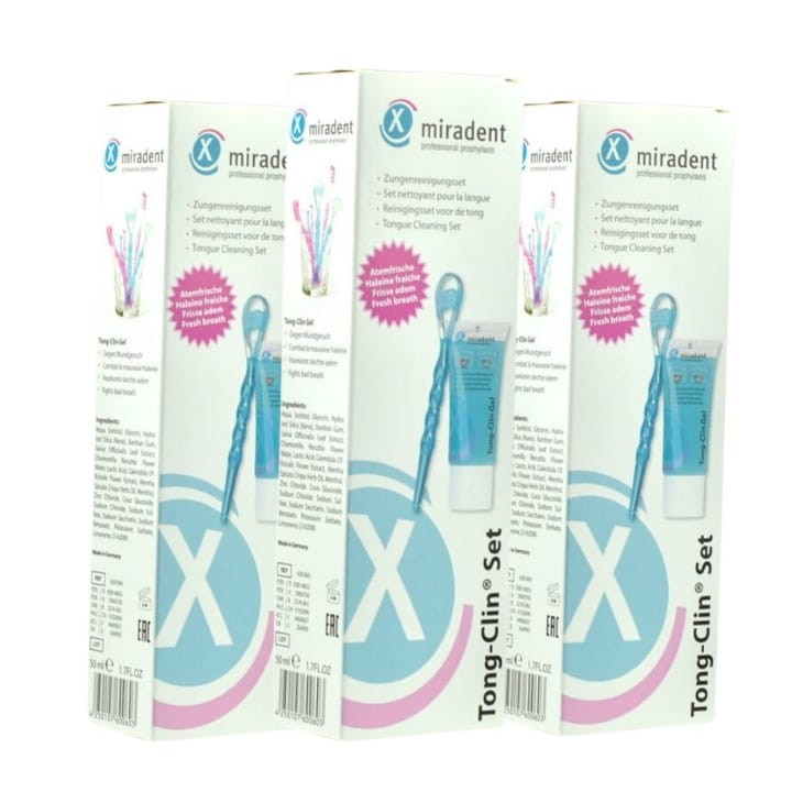 3x MIRADENT TONG-CLIN SET - zestaw do czyszczenia języka