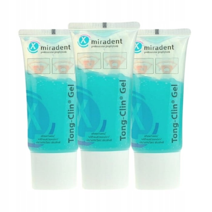 3x MIRADENT TONG-CLIN GEL - żel do czyszczenia języka