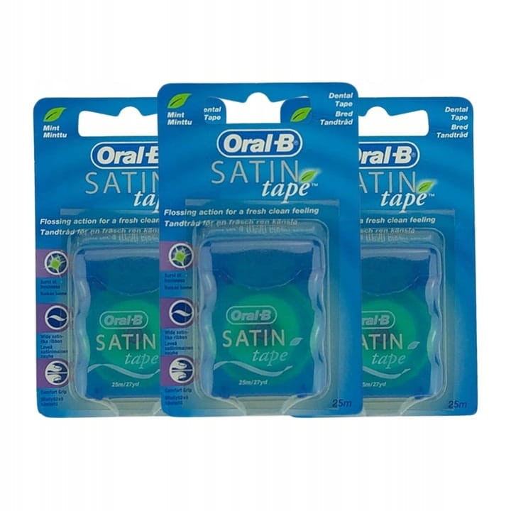 3x ORAL-B SATIN TAPE - taśma dentystyczna 25 metrów