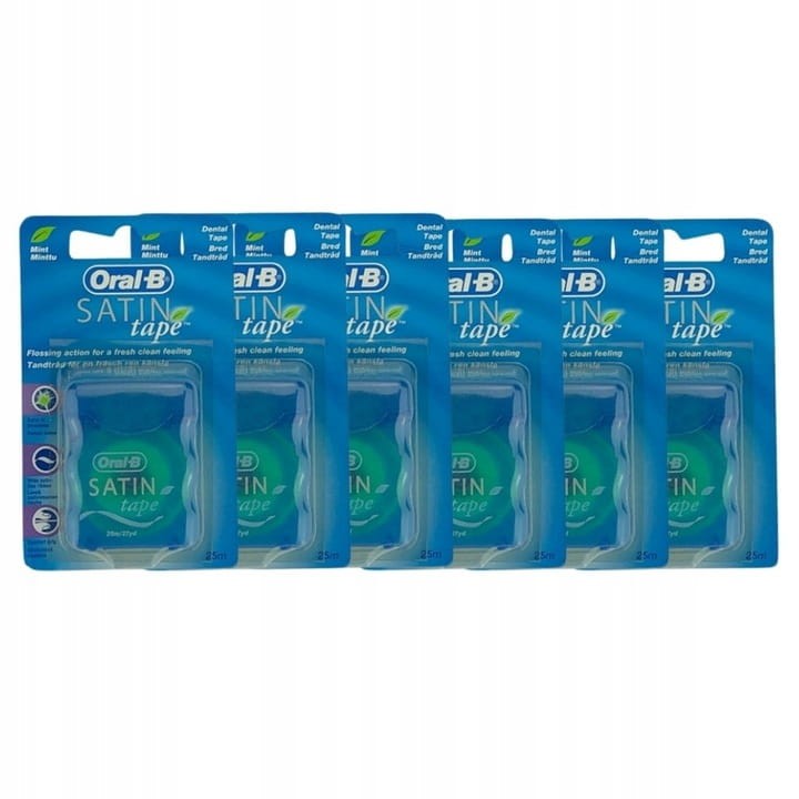 6x ORAL-B SATIN TAPE - taśma dentystyczna 25 metrów