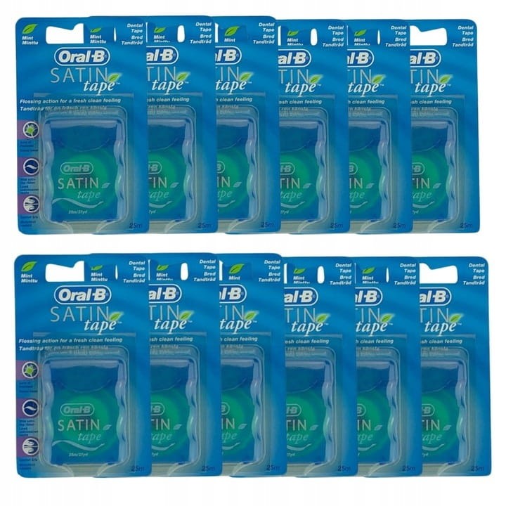 12x ORAL-B SATIN TAPE - taśma dentystyczna 25 metrów