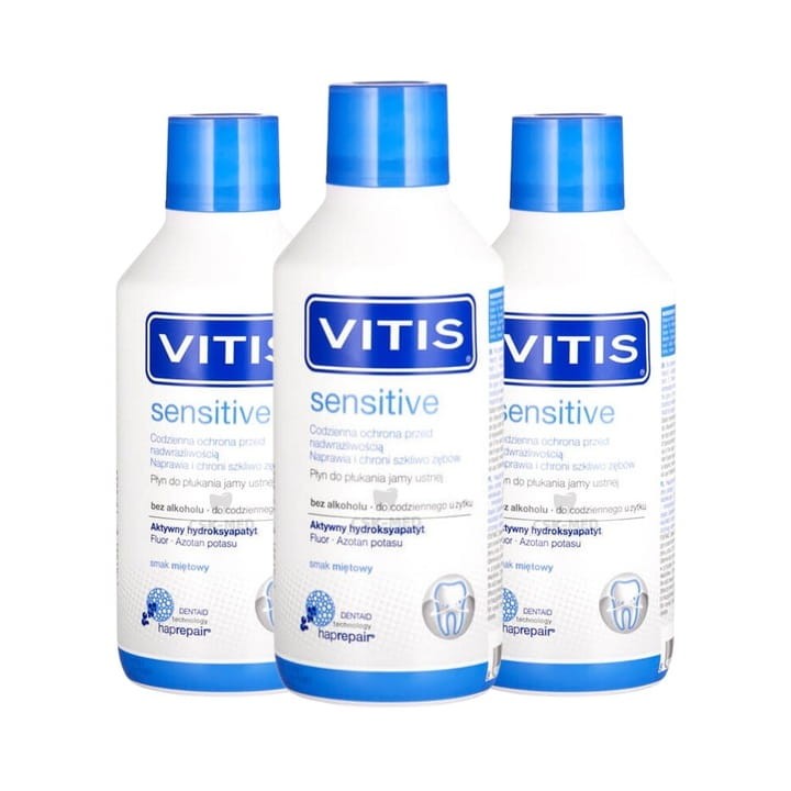 3x VITIS SENSITIVE - płyn na nadwrażliwość zębów 500ml