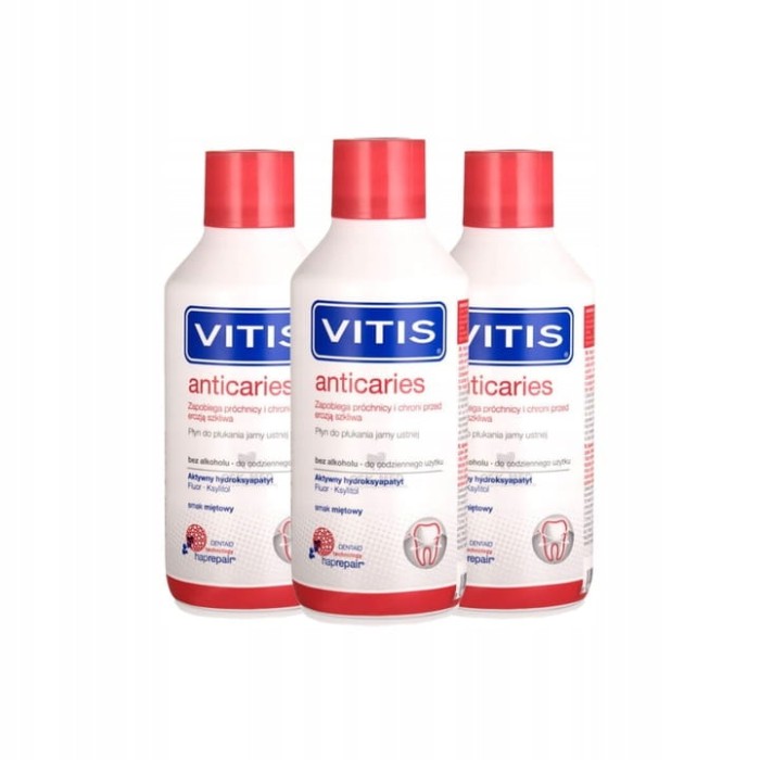 3x VITIS ANTICARIES - płyn przeciwko próchnicy zębów 500ml
