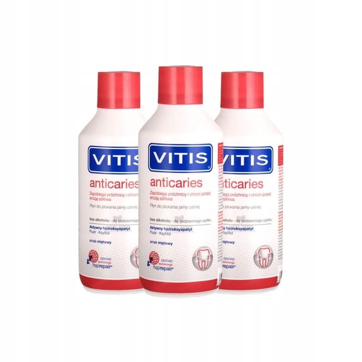 3x VITIS ANTICARIES - płyn przeciwko próchnicy zębów 500ml
