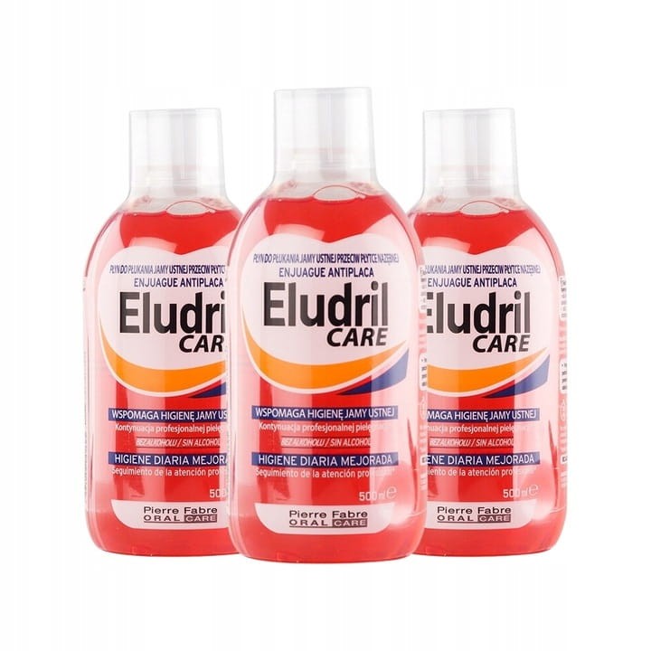 3x ELUDRIL CARE - płyn do płukania jamy ustnej z chlorheksydyną 500ml