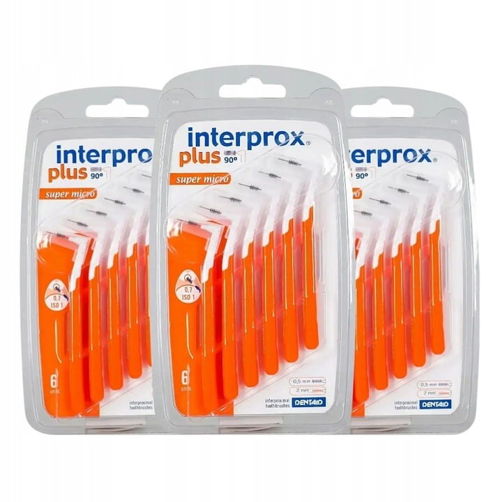 3x INTERPROX PLUS SUPER MICRO 0,9mm - szczoteczki międzyzębowe 6 szt.