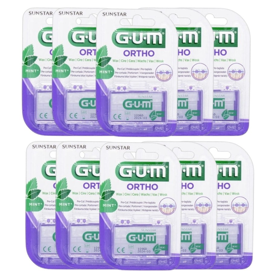 10x GUM ORTHO - wosk ortodontyczny, miętowy