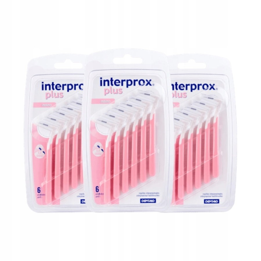 3x INTERPROX PLUS NANO 0,7mm - szczoteczki międzyzębowe 6 szt.