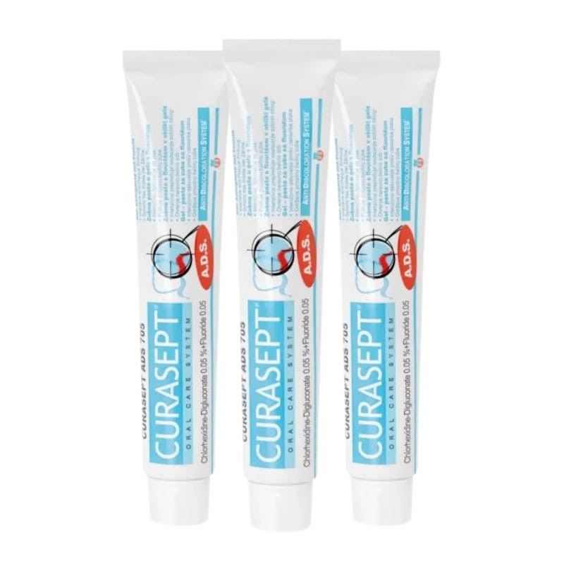 3x CURASEPT ADS 705 - pasta do zębów z chlorheksydyną 0,05% 75ml