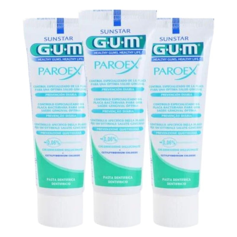 3x GUM PAROEX 0,06% - pasta do zębów z chlorheksydyną 75ml