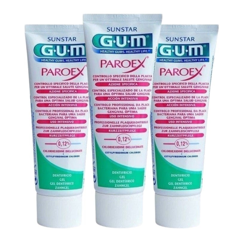 3x GUM PAROEX 0,12% - pasta do zębów z chlorheksydyną 75ml