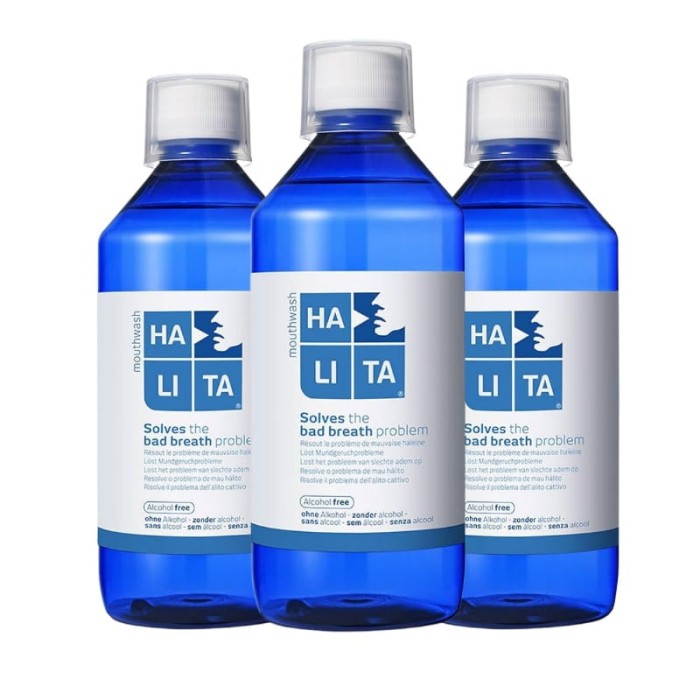 3x HALITA - płyn do płukania na nieświeży oddech 500ml