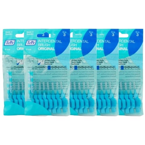 5x TePe szczoteczki międzyzębowe - niebieskie 0,6mm 8 szt.