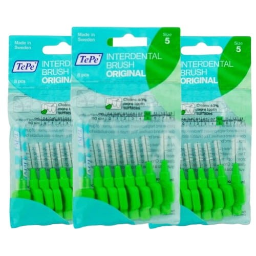 3x TePe szczoteczki międzyzębowe - zielone 0,8mm 8 szt.