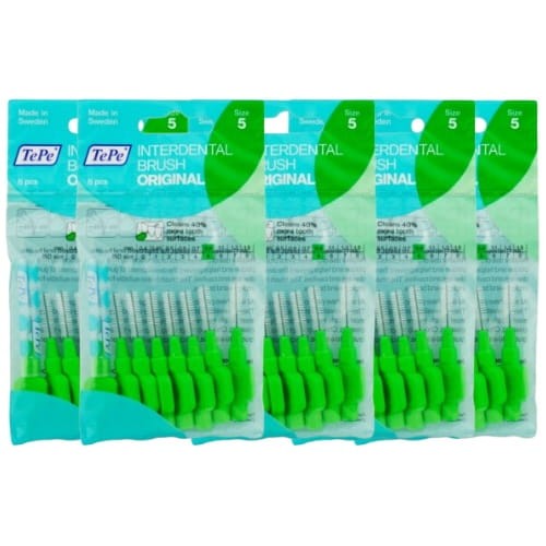 5x TePe szczoteczki międzyzębowe - zielone 0,8mm 8 szt.