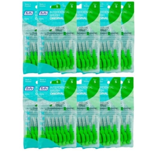 10x TePe szczoteczki międzyzębowe - zielone 0,8mm 8 szt.