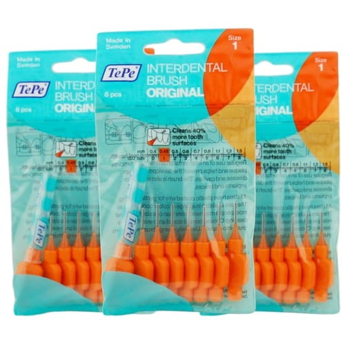 3x TePe szczoteczki międzyzębowe - pomarańczowe 0,45mm 8 szt.