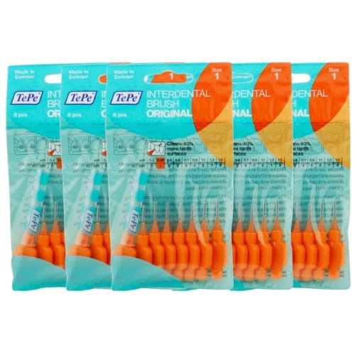 5x TePe szczoteczki międzyzębowe - pomarańczowe 0,45mm 8 szt.