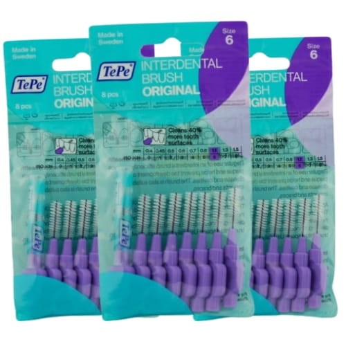 3x TePe szczoteczki międzyzębowe - fioletowe 1,1mm 8 szt.