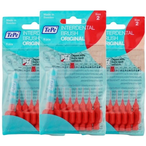 3x TePe szczoteczki międzyzębowe - czerwone 0,5mm 8 szt.
