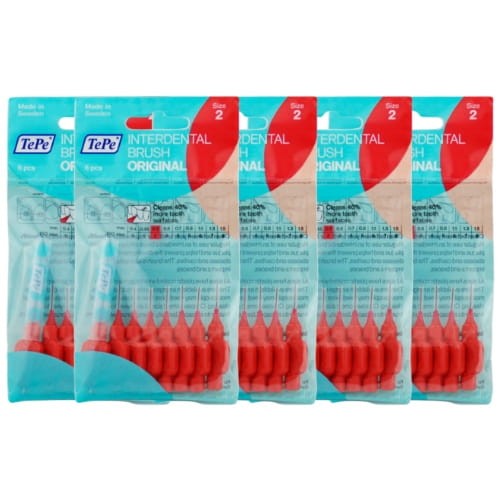5x TePe szczoteczki międzyzębowe - czerwone 0,5mm 8 szt.