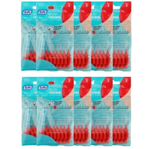 10x TePe szczoteczki międzyzębowe - czerwone 0,5mm 8 szt.