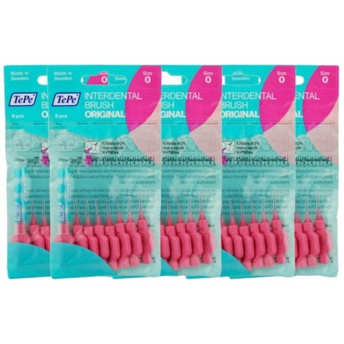5x TePe szczoteczki międzyzębowe - różowe 0,4mm 8 szt.