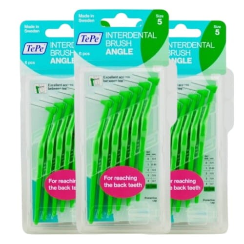3x TePe Angle szczoteczki międzyzębowe - zielone 0,8mm 6 szt.