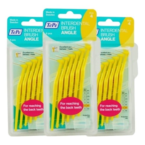 3x TePe Angle szczoteczki międzyzębowe - żółte 0,7mm 6 szt.