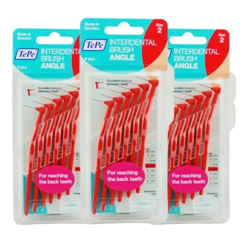 3x TePe Angle szczoteczki międzyzębowe - czerwone 0,5mm 6 szt.