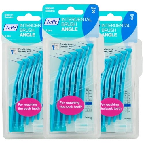 3x TePe Angle szczoteczki międzyzębowe - niebieski 0,6mm 6 szt.