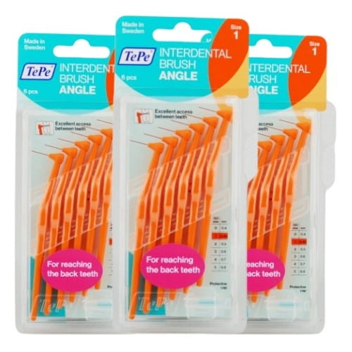 3x TePe Angle szczoteczki międzyzębowe - pomarańczowe 0,45mm 6 szt.