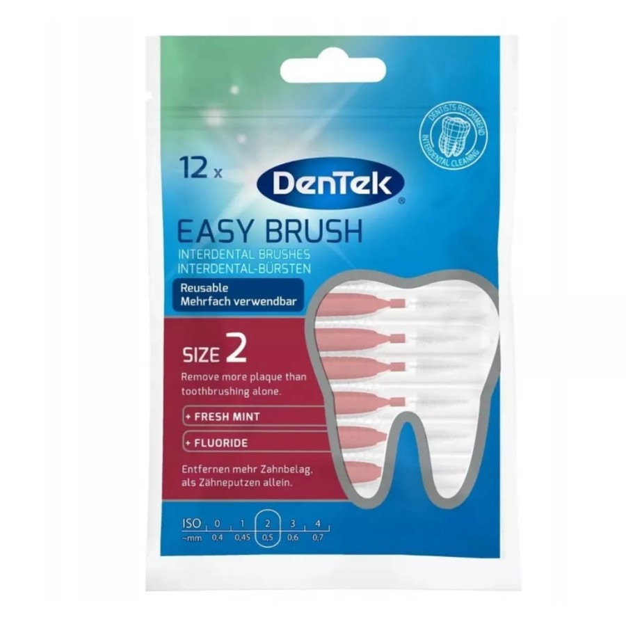 DENTEK EASY BRUSH ROZMIAR 2 - szczoteczki do przestrzeni międzyzębowych 6 szt.