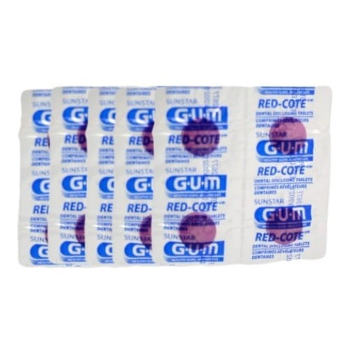 5x GUM RED-COTE - tabletki wybarwiające płytkę nazębną 4 szt.
