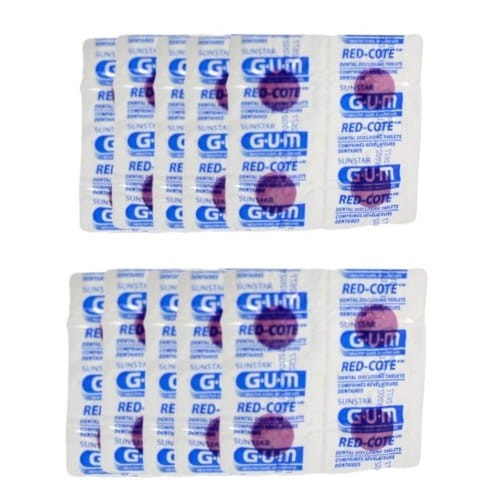 10x GUM RED-COTE - tabletki wybarwiające płytkę nazębną 4 szt.