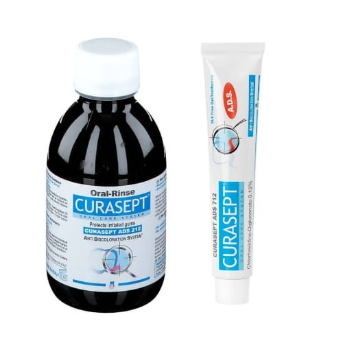 ZESTAW CURASEPT 712 PASTA 75ml + 212 PŁYN 200ml