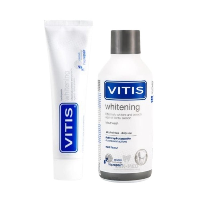 ZESTAW VITIS WHITENING - pasta 100ml + płyn 500ml