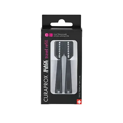 CURAPROX BLACK IS WHITE TRAVEL REFILL - końcówki wymienne do szczoteczki podróżnej 2 szt.