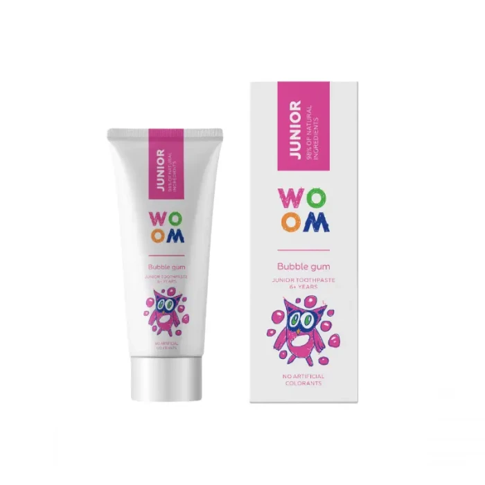 WOOM JUNIOR BUBBLE GUM - pasta do zębów dla dzieci 6+ lat o smaku gumy balonowej 50ml