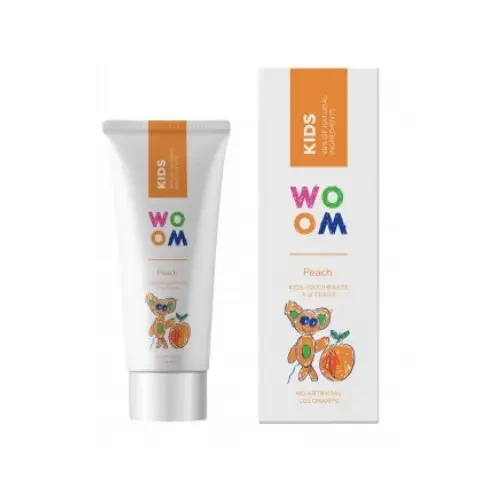 WOOM KIDS PEACH - pasta do zębów dla dzieci 3-8 lat o smaku brzoskwiniowym 50ml